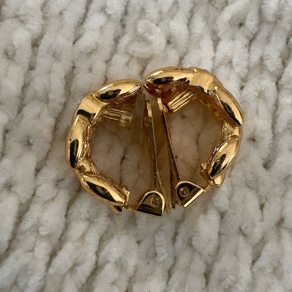 Christian Dior Clip On Gold Tone Half Dome Earrings - Authentic - Picture 4 of 4